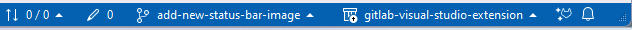The status bar in Visual Studio.